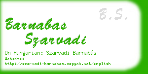 barnabas szarvadi business card